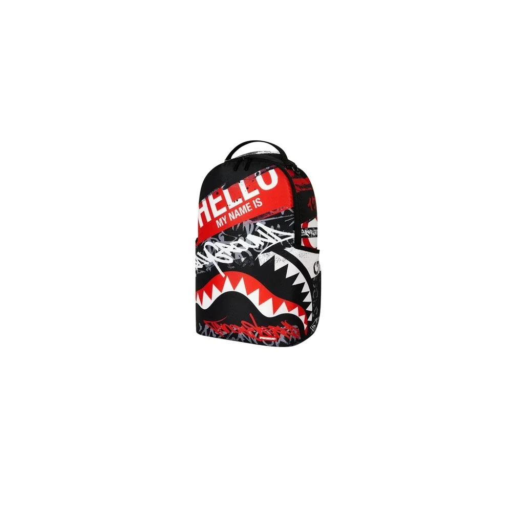 Sprayground Hello My Name Is Shark Backpack Limited Edition Red Black B4647